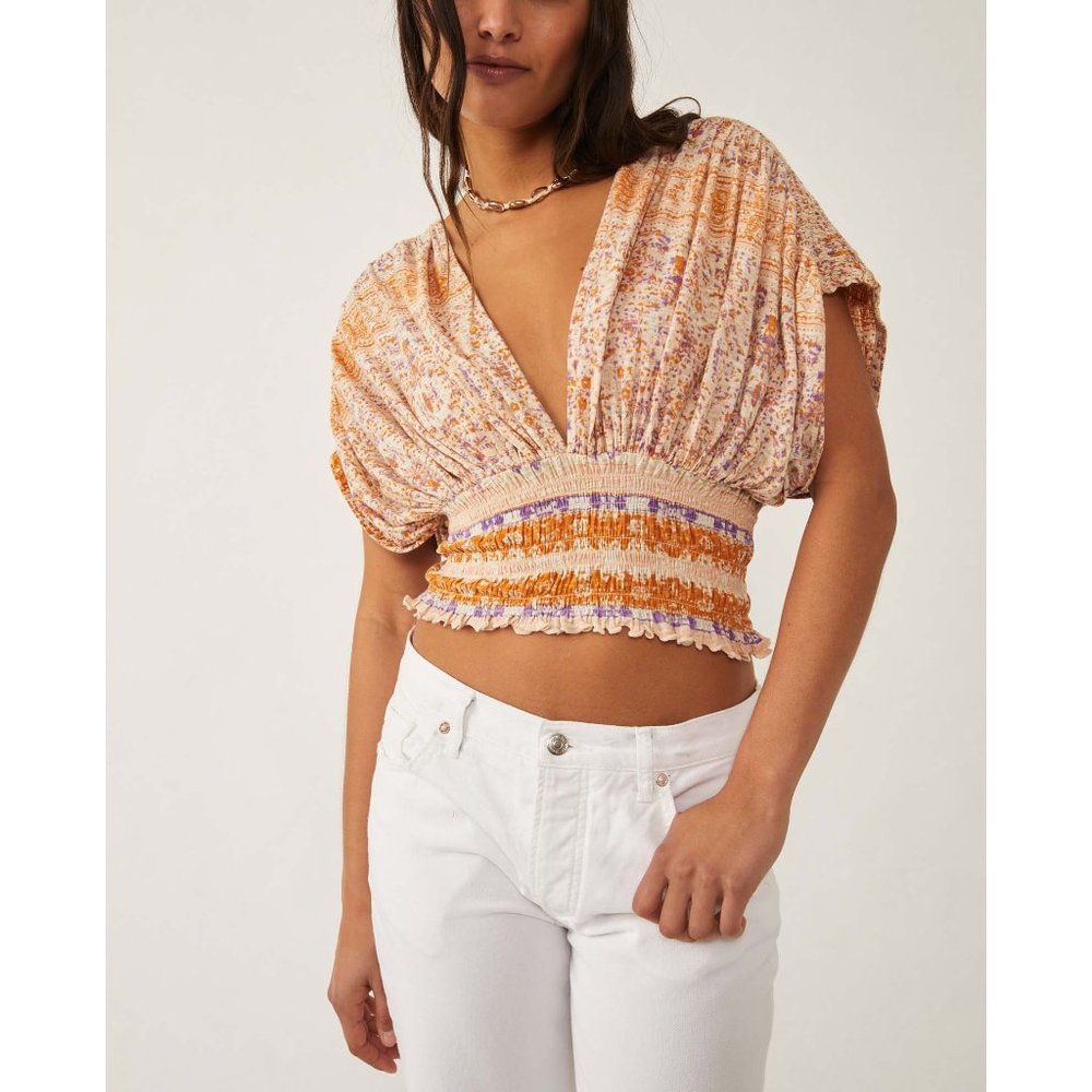 🎉LAST CHANCE🎉 NWT Free People Next Vacation Top / Ivory Combo - Picture 2 of 7